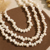 Wholesale Jewelry Retro Natural Pearl 316L Stainless Steel Electroplated Necklace For Women