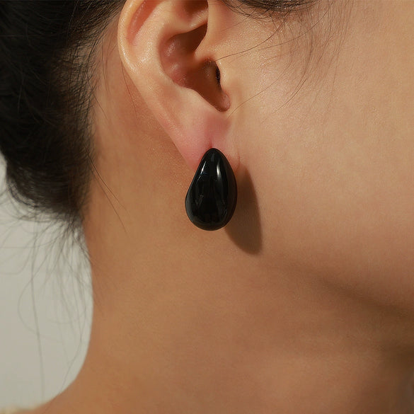 Wholesale Jewelry Retro Natural Style Copper Enamel Glaze Water Drops Hollow Earrings For Women