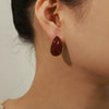 Wholesale Jewelry Retro Natural Style Copper Enamel Glaze Water Drops Hollow Earrings For Women