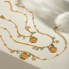 Wholesale Jewelry Retro Natural Style Geometric Stainless Steel And Titanium Steel Pendant Necklace With Diamond Design