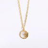 Wholesale Jewelry Retro Natural Style Round Sea Shell Copper Electroplated Ochain Pendant Necklace