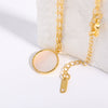 Wholesale Jewelry Retro Natural Style Round Sea Shell Copper Electroplated Ochain Pendant Necklace