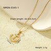 Wholesale Jewelry Retro Ocean Style Pirate Ship Stainless Steel Anchor Necklace Inlaid With Zircon Electroplated