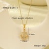 Wholesale Jewelry Retro Ocean Style Pirate Ship Stainless Steel Anchor Necklace Inlaid With Zircon Electroplated