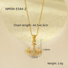 Wholesale Jewelry Retro Ocean Style Pirate Ship Stainless Steel Anchor Necklace Inlaid With Zircon Electroplated