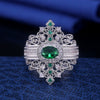 Wholesale Jewelry Retro Palace Style Copper Ring With Geometric Pattern And Zircon Design For Women