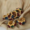 Wholesale Jewelry Retro Palace Style Geometric Titanium Steel 18K Gold Plated Earrings