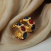 Wholesale Jewelry Retro Palace Style Geometric Titanium Steel 18K Gold Plated Earrings