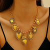Wholesale Jewelry Retro Personality Sacred Heart Alloy Pendant Necklace And Earrings With Electroplating