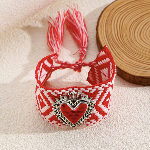 Wholesale Jewelry Retro Personality Sacred Heart Alloy Pendant Necklace And Earrings With Electroplating