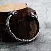 Wholesale Jewelry Retro Pirate Style Double Wolf Head Cshaped Stainless Steel Polish Bracelet