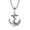 Wholesale Jewelry Retro Punk Navy Anchor Titanium Steel Pendant Necklace With Baking Paint Pattern Of Letters Numbers Text