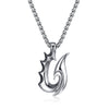 Wholesale Jewelry Retro Punk Navy Anchor Titanium Steel Pendant Necklace With Baking Paint Pattern Of Letters Numbers Text
