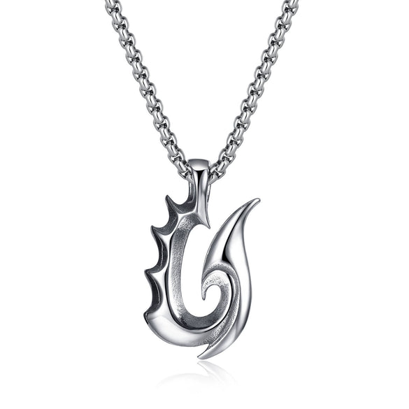 Wholesale Jewelry Retro Punk Navy Anchor Titanium Steel Pendant Necklace With Baking Paint Pattern Of Letters Numbers Text
