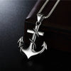 Wholesale Jewelry Retro Punk Navy Anchor Titanium Steel Pendant Necklace With Baking Paint Pattern Of Letters Numbers Text
