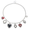 Wholesale Jewelry Retro Religious Alloy Heart Shape And Geometric Pendant Necklace With Silver O Word Chain Electroplated