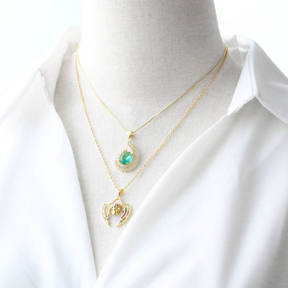 Wholesale Jewelry Retro Religious Cross Copper Electroplated Geometric Pendant Necklace For Women