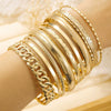 Wholesale Jewelry Retro Simple Folding Alloy Iron Geometric Electroplating Unisex Bracelet Set