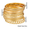 Wholesale Jewelry Retro Simple Folding Alloy Iron Geometric Electroplating Unisex Bracelet Set
