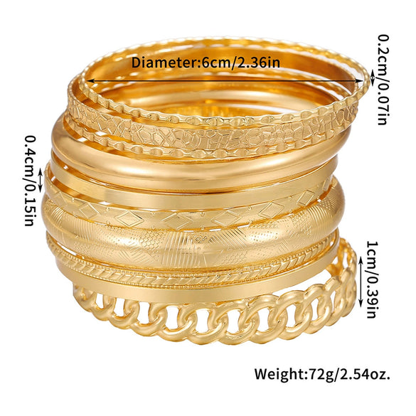 Wholesale Jewelry Retro Simple Folding Alloy Iron Geometric Electroplating Unisex Bracelet Set