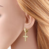 Wholesale Jewelry Retro Simple Geometric Copper Goldplated Cross Pendant Earrings