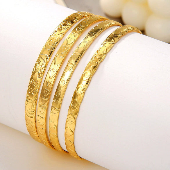 Wholesale Jewelry Retro Simple Geometric Flower Love Pattern Iron Electroplated Women's Bracelet