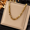Wholesale Jewelry Retro Simple Geometric Three Dimensional Triangle Titanium Steel Beaded Woven Handmade Necklace