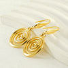 Wholesale Jewelry Retro Simple Handmade Stainless Steel Geometric Vortex Earrings Electroplated