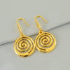Wholesale Jewelry Retro Simple Handmade Stainless Steel Geometric Vortex Earrings Electroplated