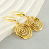 Wholesale Jewelry Retro Simple Handmade Stainless Steel Geometric Vortex Earrings Electroplated