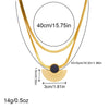 Wholesale Jewelry Retro Simple Stainless Steel Snake Bone Chain Multilayer Fan Pendant Earrings Ring Bracelet Set Gold Plated Electroplating Women's