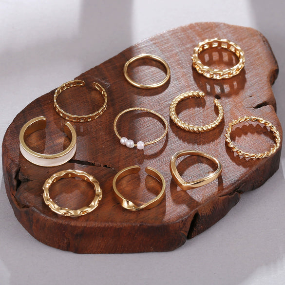 Wholesale Jewelry Retro Simple Style Alloy Pearl Drip Ring Electroplating