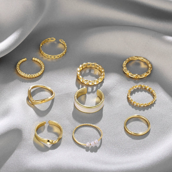 Wholesale Jewelry Retro Simple Style Alloy Pearl Drip Ring Electroplating