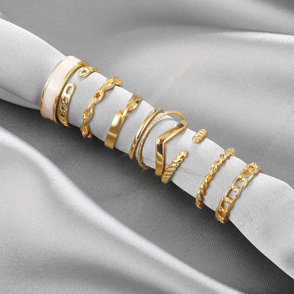 Wholesale Jewelry Retro Simple Style Alloy Pearl Drip Ring Electroplating
