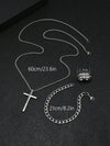 Wholesale Jewelry Retro Simple Style Cross 304 Stainless Steel Gold Plated Jewelry Set