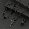Wholesale Jewelry Retro Simple Style Cross 304 Stainless Steel Gold Plated Jewelry Set