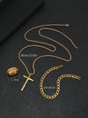 Wholesale Jewelry Retro Simple Style Cross 304 Stainless Steel Gold Plated Jewelry Set