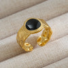 Wholesale Jewelry Retro Simple Style Geometric Titanium Steel 18K Gold Plated Open Rings