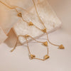 Wholesale Jewelry Retro Simple Style Heart Shape 304 Stainless Steel 18K Gold Plated Bracelets Necklace