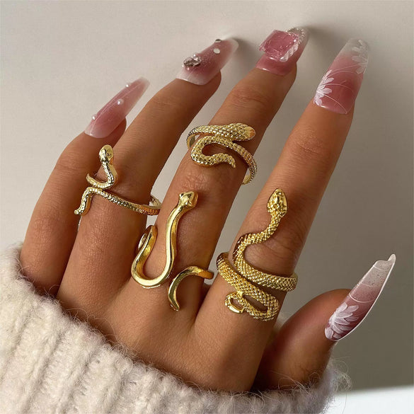 Wholesale Jewelry Retro Snake Animal Alloy Ring Electroplating Geometric Style Unisex
