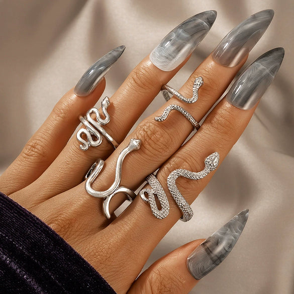 Wholesale Jewelry Retro Snake Animal Alloy Ring Electroplating Geometric Style Unisex