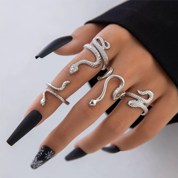 Wholesale Jewelry Retro Snake Animal Alloy Ring Electroplating Geometric Style Unisex