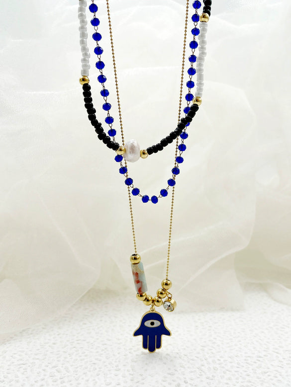 Wholesale Jewelry Retro Stainless Steel And Titanium Steel Geometric Pattern Electroplating Necklace For Women