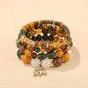 Wholesale Jewelry Retro Style Alloy Elephant Pendant Crystal Bracelet Electroplated