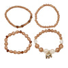 Wholesale Jewelry Retro Style Alloy Elephant Pendant Crystal Bracelet Electroplated