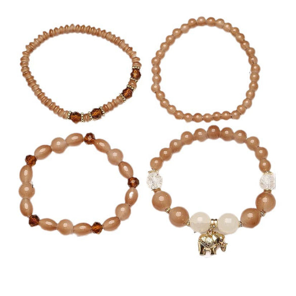 Wholesale Jewelry Retro Style Alloy Elephant Pendant Crystal Bracelet Electroplated