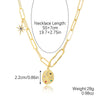 Wholesale Jewelry Retro Style Alloy Geometric Ancient Coin Multipendant Devil's Eye Necklace With Electroplating