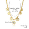 Wholesale Jewelry Retro Style Alloy Geometric Ancient Coin Multipendant Devil's Eye Necklace With Electroplating