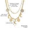 Wholesale Jewelry Retro Style Alloy Geometric Ancient Coin Multipendant Devil's Eye Necklace With Electroplating