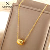 Wholesale Jewelry Retro Style Alloy Honeycomb Bow Geometric Ochain Pendant Necklace For Women With 5D Craft And Electroplating